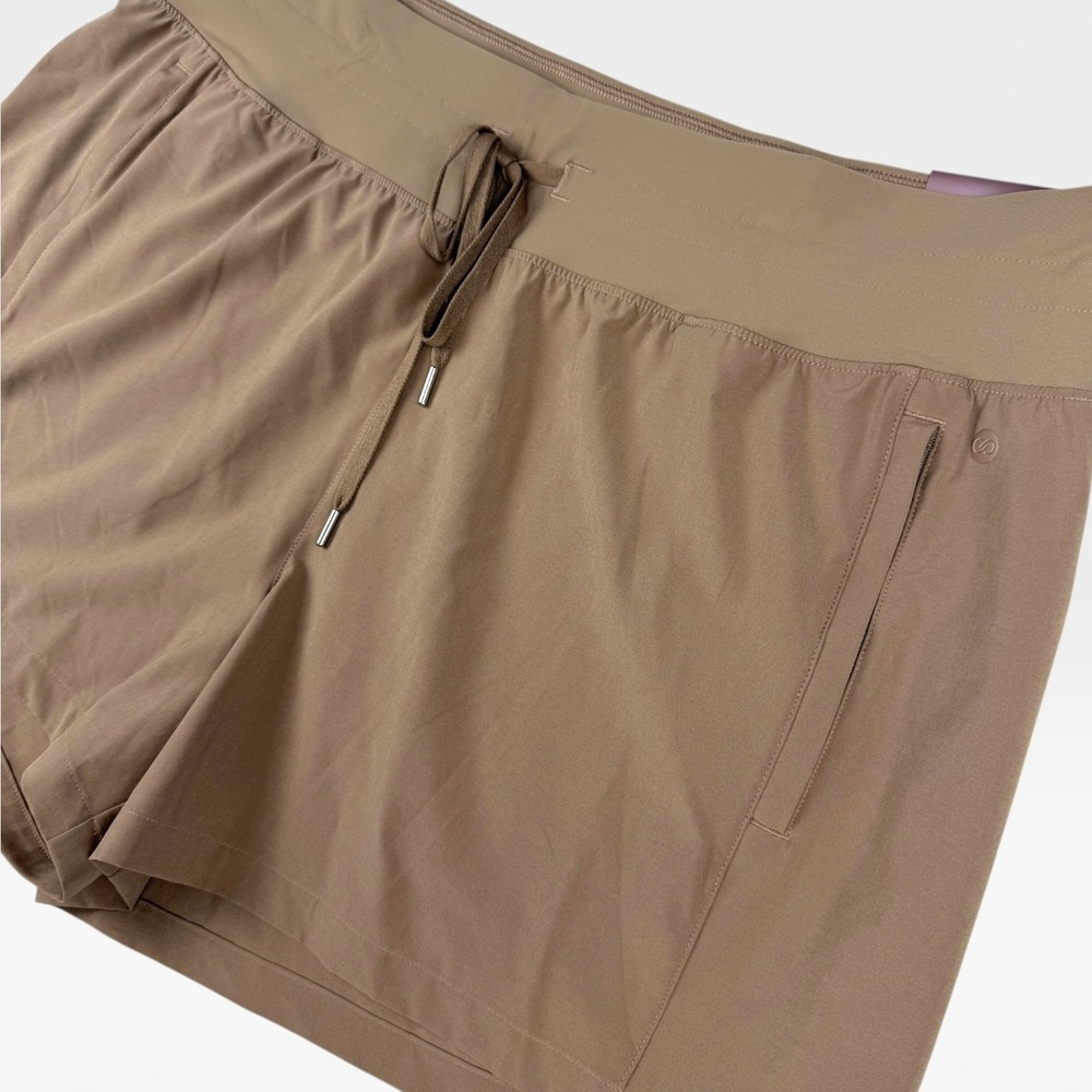 CALIA Effortless TrueLight 4" Shorts Womens XXL Sueded Brown Activewear - Picture 2 of 11